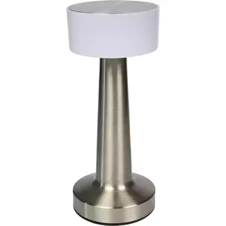 Benson Oplaadbare LED tafellamp - Touchbediening - Zilver - 3 Kleuren - 21 cm