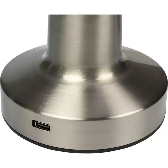 Benson Oplaadbare LED tafellamp - Touchbediening - Zilver - 3 Kleuren - 21 cm