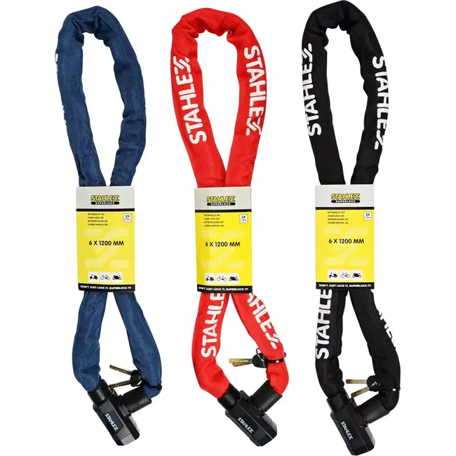 Benson Kettingslot met gehard staal en EVA-schuim cover - 6 x 1200 mm - Inclusief 2 sleutels