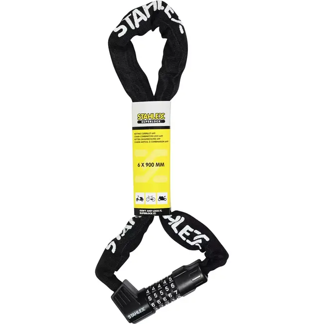 Benson Ketting-cijferslot - Veiligheid en gemak - 6 x 900 mm - Zwart