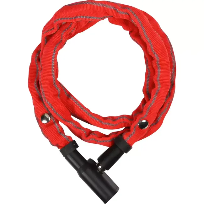 Benson Kettingslot met reflecterende hoes - 3 x 1200 mm - Inclusief 3 sleutels - Rood, zwart of blauw