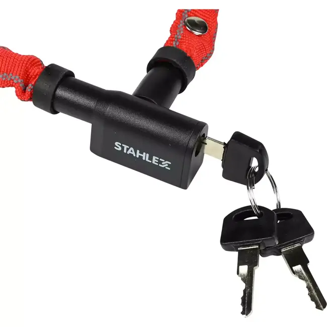 Benson Kettingslot met reflecterende hoes - 3 x 1200 mm - Inclusief 3 sleutels - Rood, zwart of blauw