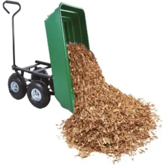 Benson Tuinkar met kiepfunctie - 52 liter - Metalen frame - Kunststof bak - 4 luchtbanden