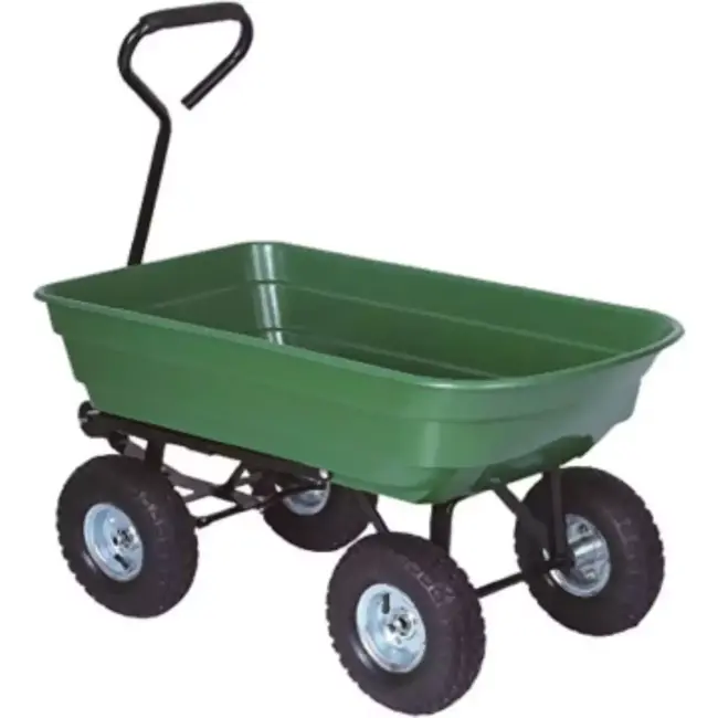 Benson Tuinkar met kiepfunctie - 52 liter - Metalen frame - Kunststof bak - 4 luchtbanden