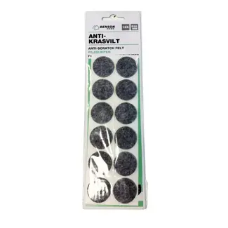 Benson Zelfklevend antikrasvilt - ø28 mm - grijs - 12 stuks - vloerbescherming