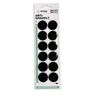 Benson Zelfklevend antikrasvilt - Ø28 mm - zwart - 12 stuks - vloerbescherming