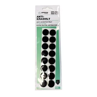Benson Antikrasvilt - Zelfklevend - Ø19 mm - Zwart - 16 stuks