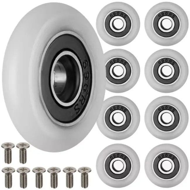 Ruhhy Douchecabine Wieltjes - Set van 8 Duurzame en Soepele Deurrollers