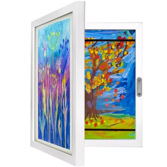 Kruzzel Art Kinderkunstlijst – Wissellijst voor 150 A4 Tekeningen – Wit