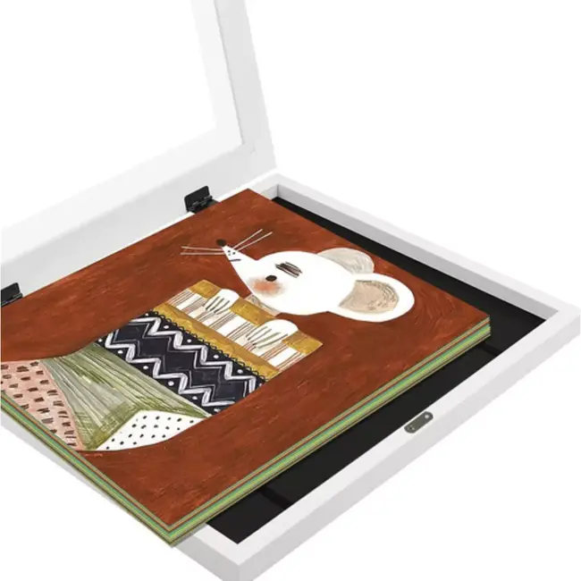 Kruzzel Art Kinderkunstlijst – Wissellijst voor 150 A4 Tekeningen – Wit