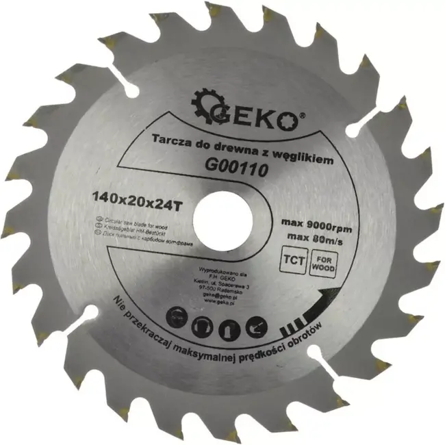 GEKO Houtcirkelzaagblad - 140mm - 24 Tanden - Efficiënt en Schoon Snijden
