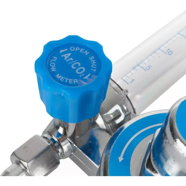 GEKO CO2/argon drukregelaar met precisie rotameter voor MIG/TIG lassen