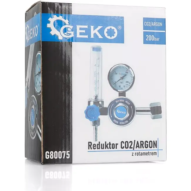 GEKO CO2/argon drukregelaar met precisie rotameter voor MIG/TIG lassen