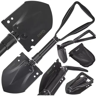GEKO 5-in-1 opvouwbare survival schep - multifunctioneel - compact ontwerp - zwart