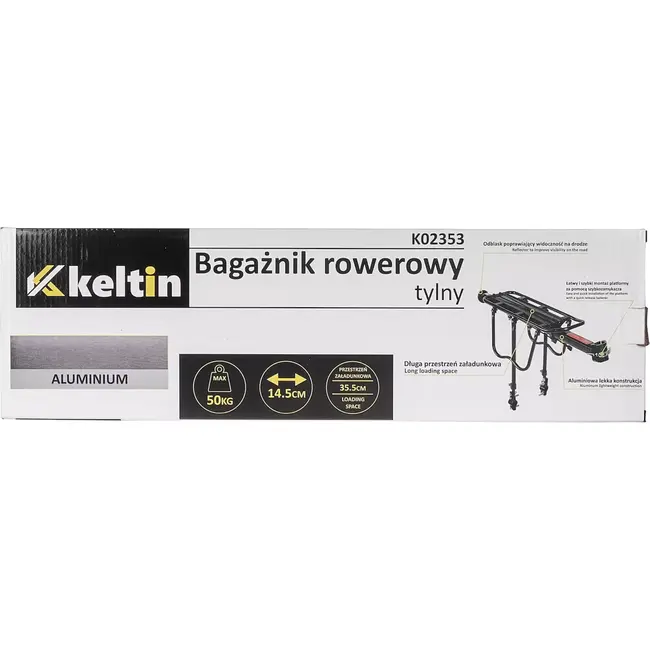 Keltin Aluminium fietsdrager achter - lichtgewicht en stevig - max. draagvermogen 50 kg