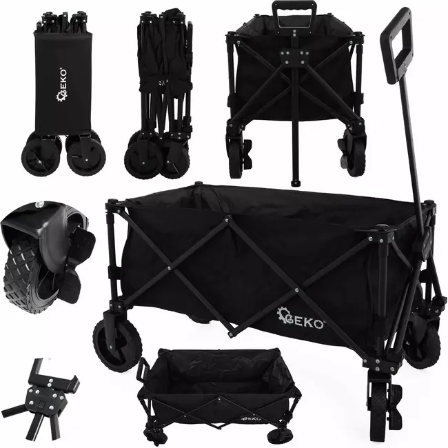 GEKO Opvouwbare tuinkar - 127L - 100kg draagvermogen - Compact en lichtgewicht ontwerp