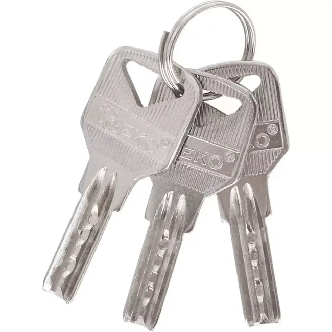 GEKO Set van 3 nikkel-geplateerde hangsloten - 50mm - Eén sleutel systeem