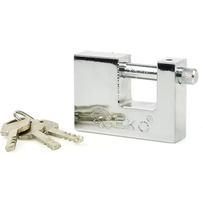 GEKO Pin hangslot - 70mm - Massief messing - Borium beugel - Dubbele vergrendeling