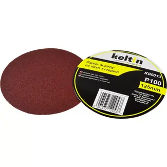 Keltin Klittenband schuurdiscs 125mm - Aluminiumoxide - P100 korrel - 100 stuks - Geel