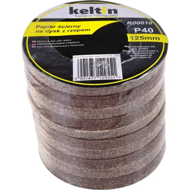Keltin Velcro schuurschijven 125mm - Aluminiumoxide - P40 - Set van 100 stuks