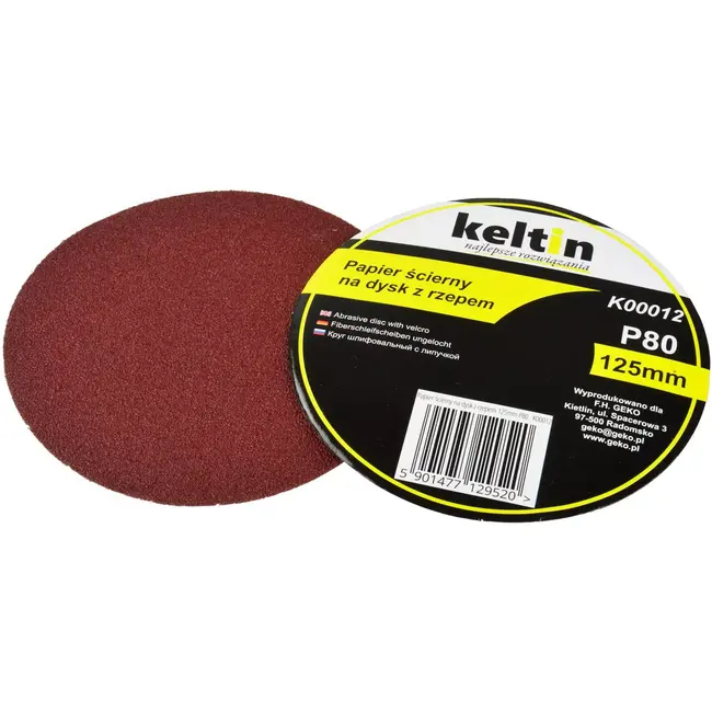 Keltin Velcro schuurschijven - Aluminiumoxide - 125mm - P80 - Set van 100