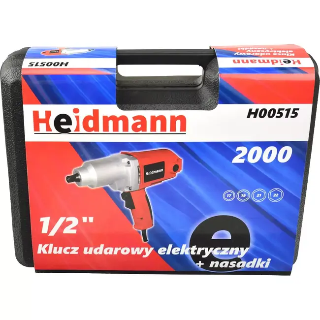 Heidmann Elektrische slagmoersleutel 1/2 inch - 800W - Inclusief 2 doppen