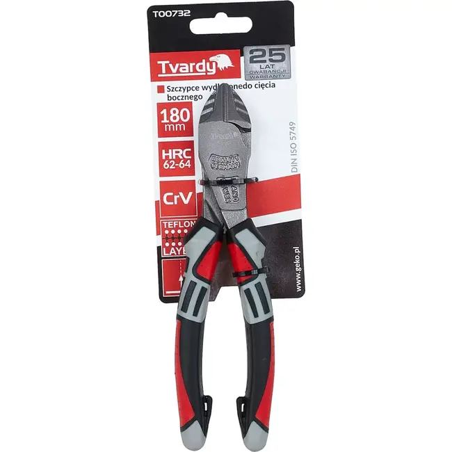 Tvardy Langbektang - Zijkniptang - CrV Staal - Ergonomisch - 180 mm