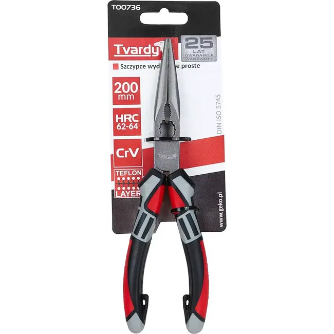 Tvardy Langbektang 200 mm - Precisie en Duurzaamheid - Ergonomisch Ontwerp - CrV Staal