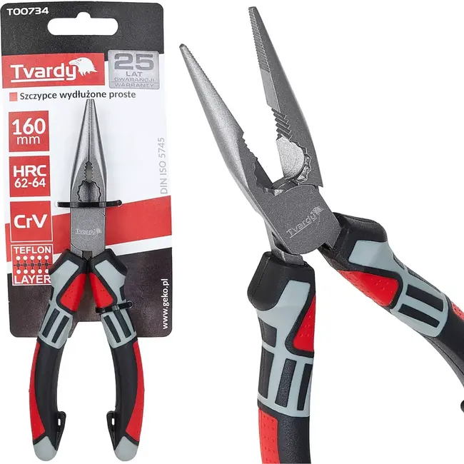 Tvardy Langbektang 160 mm - Precisie & Duurzaamheid - CrV Staal - Ergonomische Grip