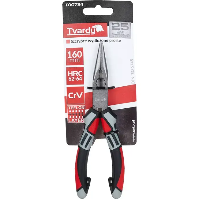 Tvardy Langbektang 160 mm - Precisie & Duurzaamheid - CrV Staal - Ergonomische Grip