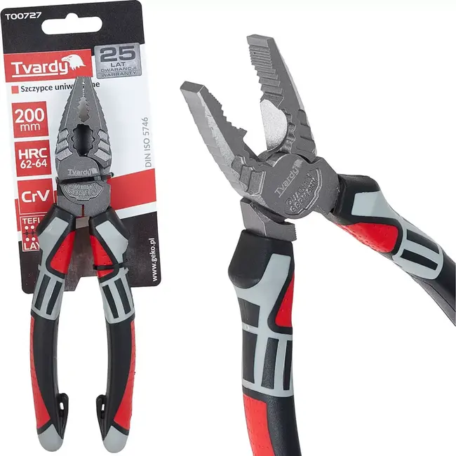 Tvardy Universele combinatietang - 200 mm - CrV staal - Ergonomische grip - PTFE coating