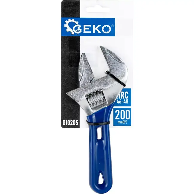 GEKO Compact verstelbare moersleutel - 48 mm bek - 200 mm lengte - CRV staal - Ideaal voor krappe ruimtes