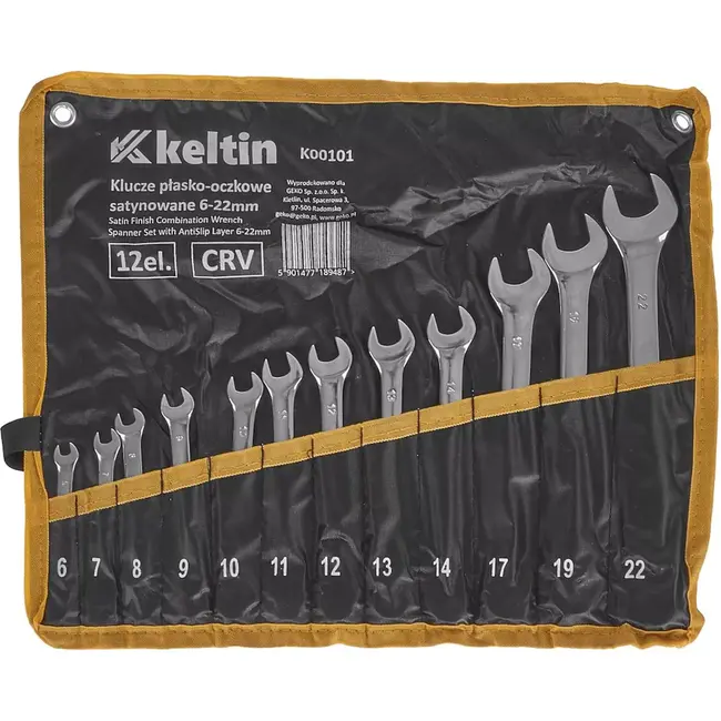 Keltin Sleutelset - 12-delig - Antislip - 6-22 mm - Satin Finish