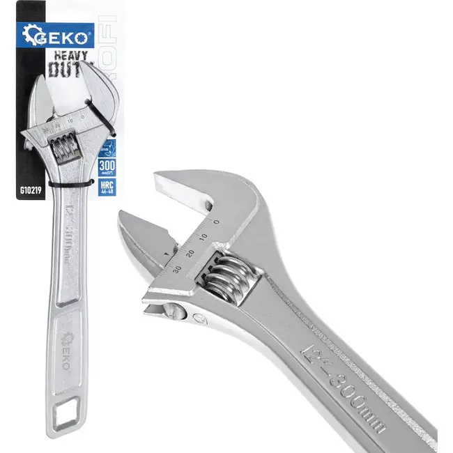 GEKO Verstelbare moersleutel - 0-40 mm - CRV staal - 300 mm - ergonomisch ontwerp