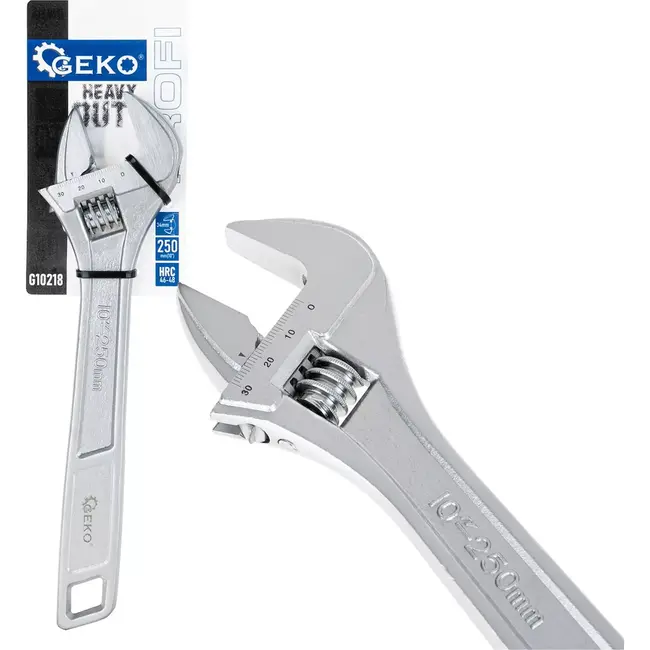 GEKO Verstelbare moersleutel - 250 mm - CRV staal - Ergonomisch - 0-34 mm opening