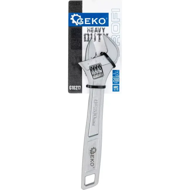 GEKO Verstelbare moersleutel - 26 mm bek - CRV staal - 200 mm - ergonomisch ontwerp