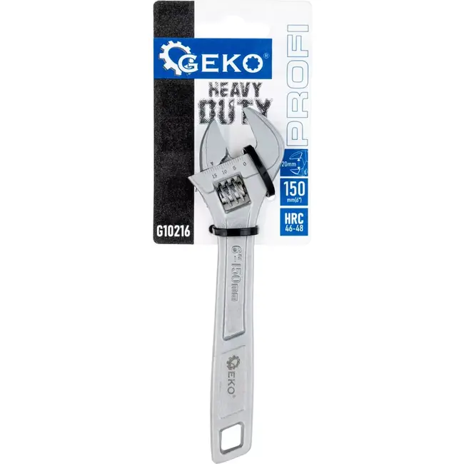 GEKO Verstelbare moersleutel - 150 mm - CRV staal - ergonomisch - 0-20 mm opening