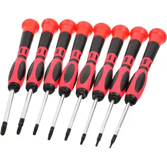 GEKO Elektrische precisieschroevendraaierset - 8-delig - CRV staal - Voor smartphones - Kleurgecodeerd