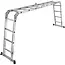 GEKO Veelzijdige aluminium ladder - 4,7m - extra brede sporten - 150kg draagvermogen