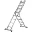 GEKO Veelzijdige aluminium ladder - 4,7m - extra brede sporten - 150kg draagvermogen