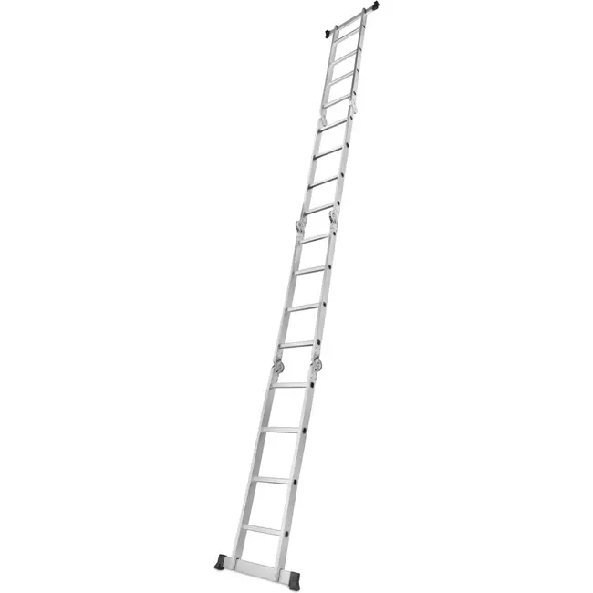 GEKO Veelzijdige aluminium ladder - 4,7m - extra brede sporten - 150kg draagvermogen