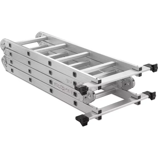 GEKO Veelzijdige aluminium ladder - 4,7m - extra brede sporten - 150kg draagvermogen