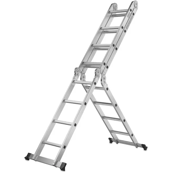 GEKO Multifunctionele ladder - 4,7 meter - Inclusief 2 ijzeren platen - Veilig en veelzijdig gebruik