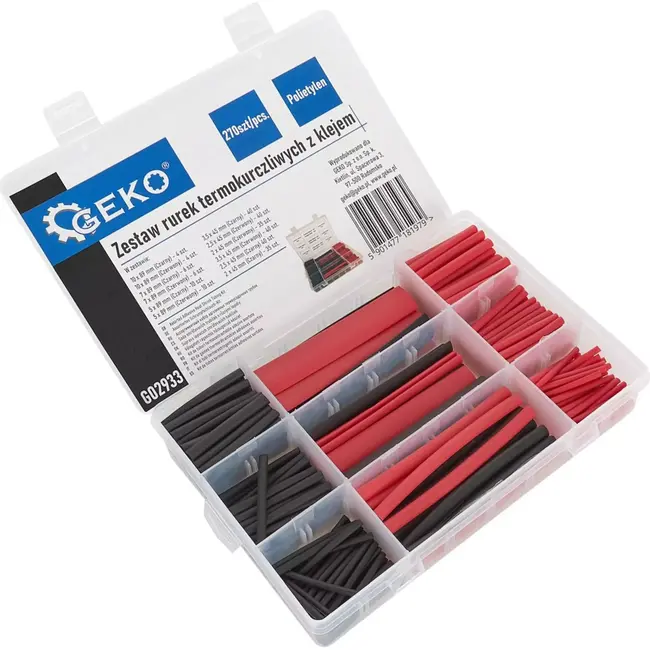 GEKO Hittekrimpbuis Set - 270 stuks - 3:1 Krimpverhouding - Dual-Wall Lijmvoering - Meerdere Maten