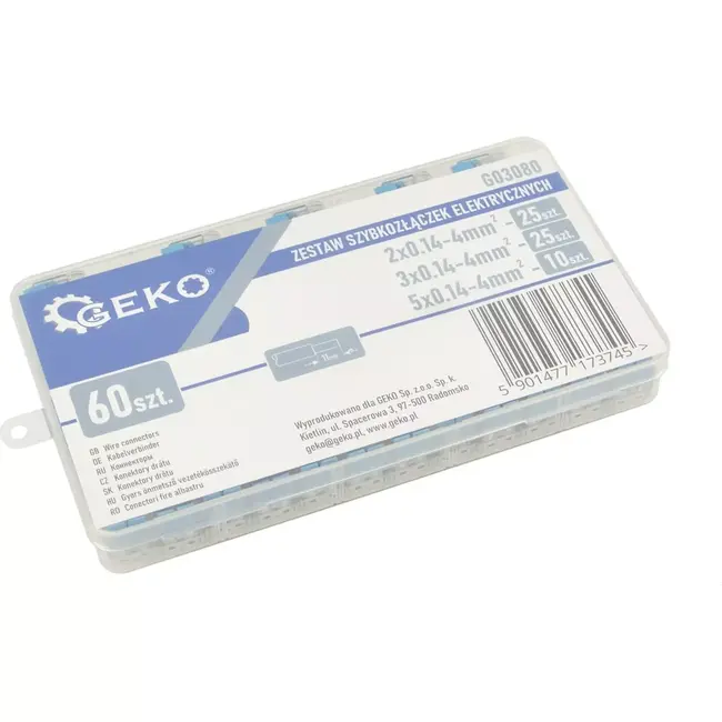 GEKO Snelkoppelset voor elektrische verbindingen - 0,2-4 mm² - 60 stuks - Duurzaam en veelzijdig