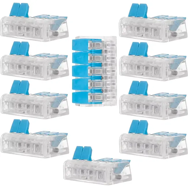 GEKO Snelle elektrische koppeling - 5x0,2-4mm² - 10 stuks - Eenvoudige installatie