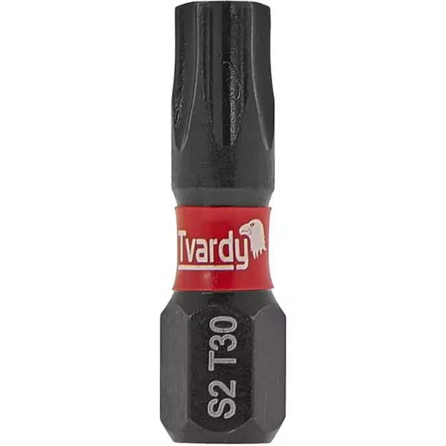 Tvardy Impact bit T30 - S2 staal - 25mm - Magnetische tip - Set van 10 stuks
