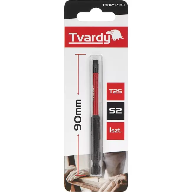 Tvardy Impact bit T25 - 90mm - S2 staal - magnetische tip - voor impact drivers