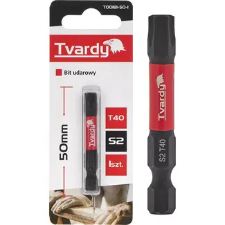 Tvardy Impact bit T40 - 50mm - S2 staal - Magnetische tip - Versterkte constructie