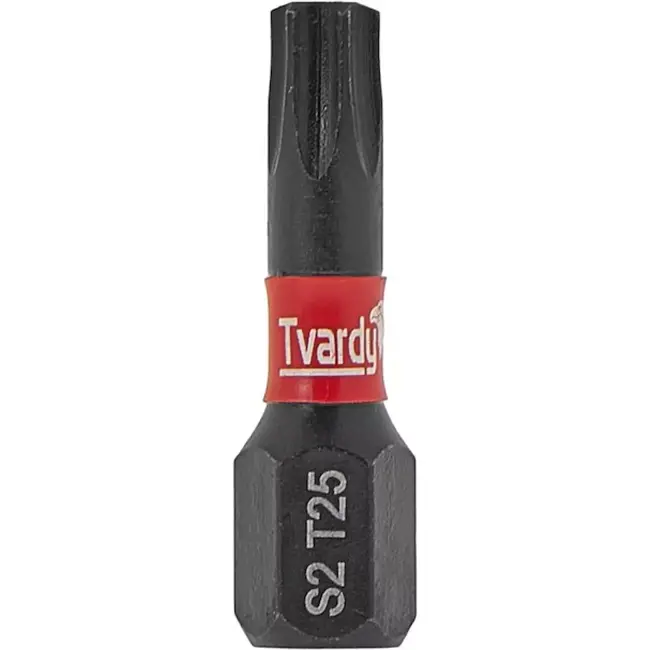 Tvardy Impact bit T25 - Compact 25mm - Duurzaam S2 staal - Set van 2 stuks